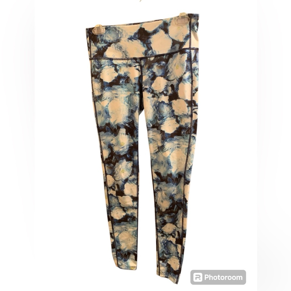 Athleta | blue and pink leggings size small
